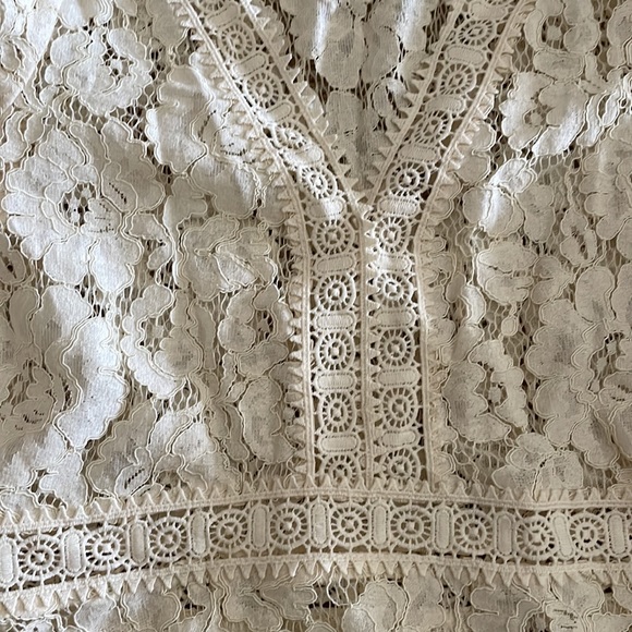 LOFT Vintage Crochet White Cream Floral Blouse - Picture 2 of 4